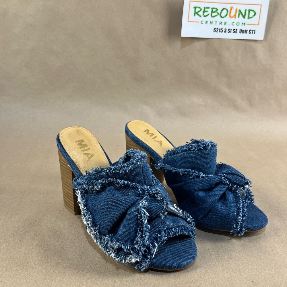 MIA Women's Frayed Denim Mules